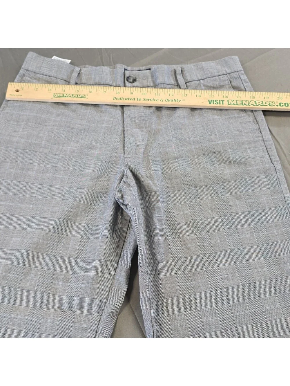Dockers Gray Plaid Cotton Elastane Straight Fit Flat Front Dress Pants 34w x 32l